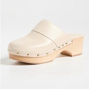 AEYDE NWT Sz 39 Bibi Clogs Cream Clogs with Gold Studs